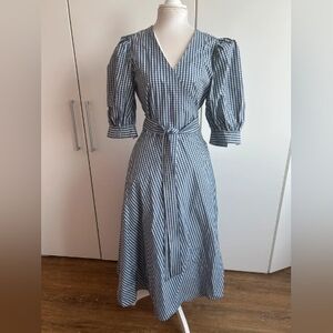 Moschino Blue Checkered Midi Dress
